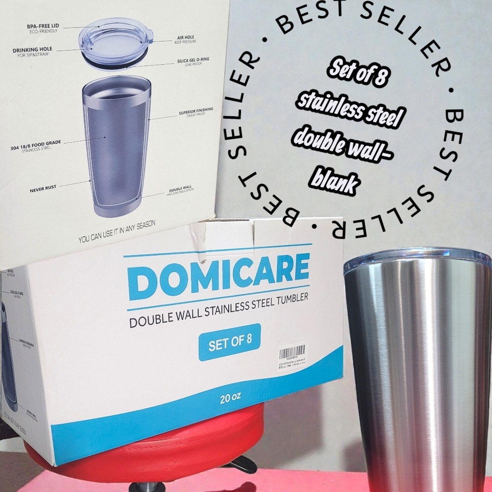 Amazon Stainless Steel Double Wall Tumbler Set - Silver